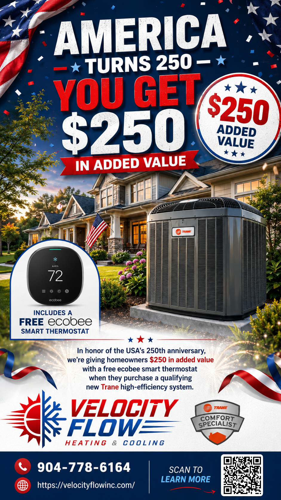 Trane system and ecobee smart thermostat comfort upgrade offer